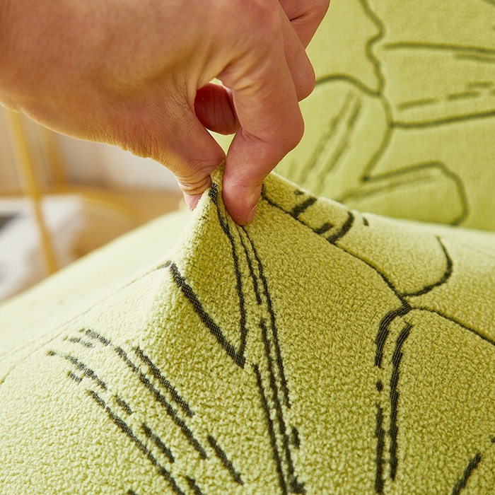 91家纺网 家纺一手货源 找家纺 丝绮鹿 2025新款银杏叶松紧款椅套 银杏叶-橄榄绿