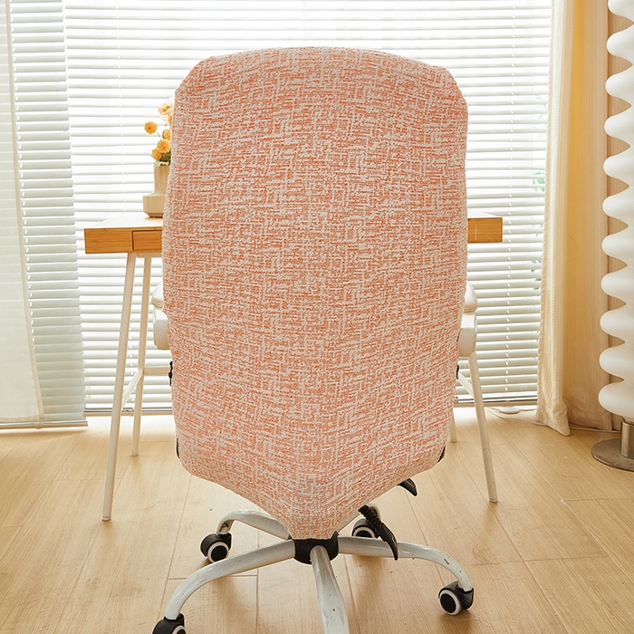 91家纺网 家纺一手货源 找家纺 丝绮鹿 2025新款竹节雪尼尔拉链款电脑椅套 竹节雪尼尔-奶油橘