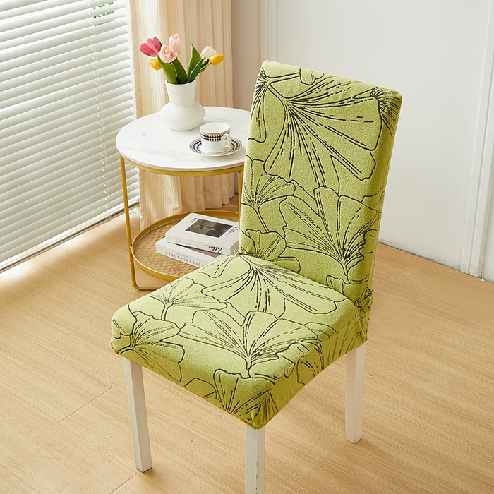 91家纺网 家纺一手货源 找家纺 丝绮鹿 2025新款银杏叶松紧款椅套 银杏叶-橄榄绿