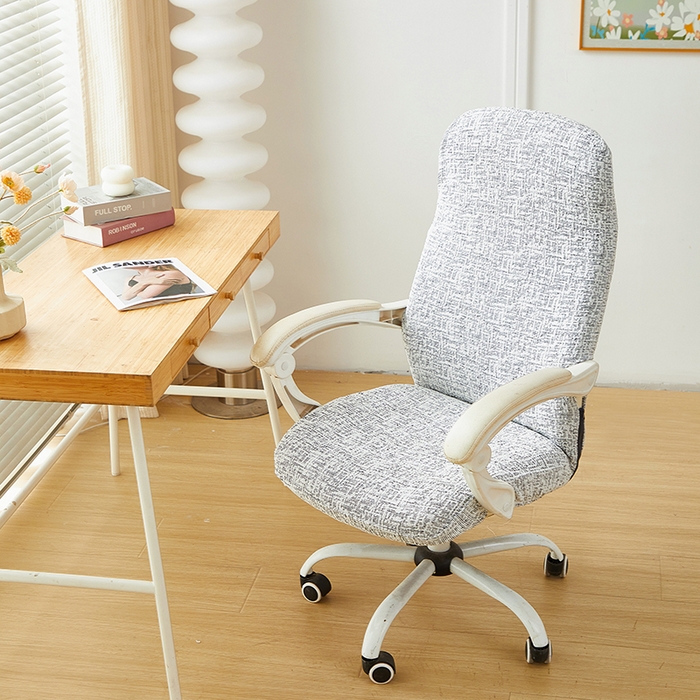 91家纺网 家纺一手货源 找家纺 丝绮鹿 2025新款竹节雪尼尔拉链款电脑椅套 竹节雪尼尔-深中灰