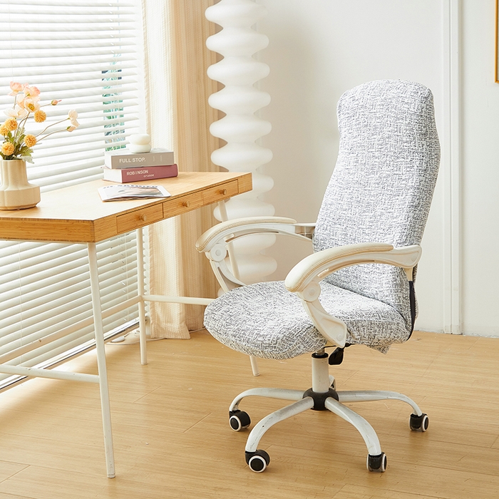 91家纺网 家纺一手货源 找家纺 丝绮鹿 2025新款竹节雪尼尔拉链款电脑椅套 竹节雪尼尔-深中灰