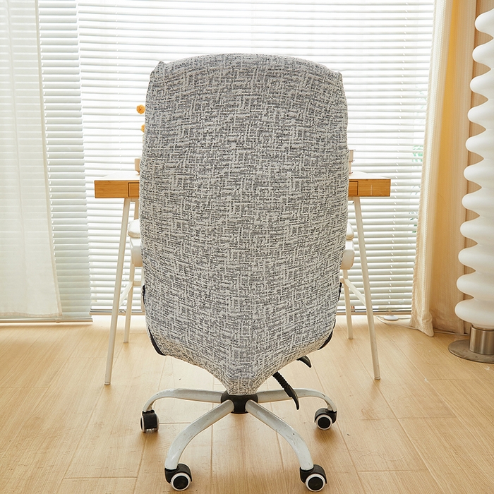 91家纺网 家纺一手货源 找家纺 丝绮鹿 2025新款竹节雪尼尔拉链款电脑椅套 竹节雪尼尔-深中灰