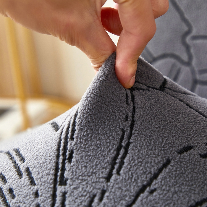 91家纺网 家纺一手货源 找家纺 丝绮鹿 2025新款银杏叶松紧款椅套 银杏叶-绅士灰