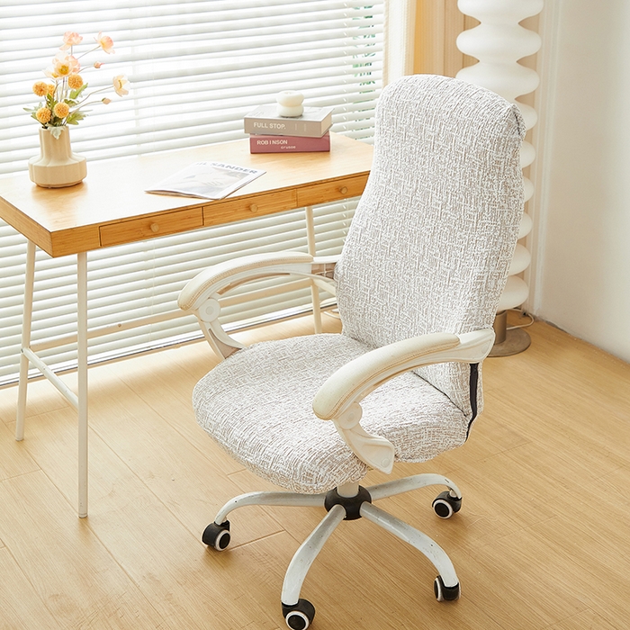 丝绮鹿 2025新款竹节雪尼尔拉链款电脑椅套 竹节雪尼尔-温柔咖