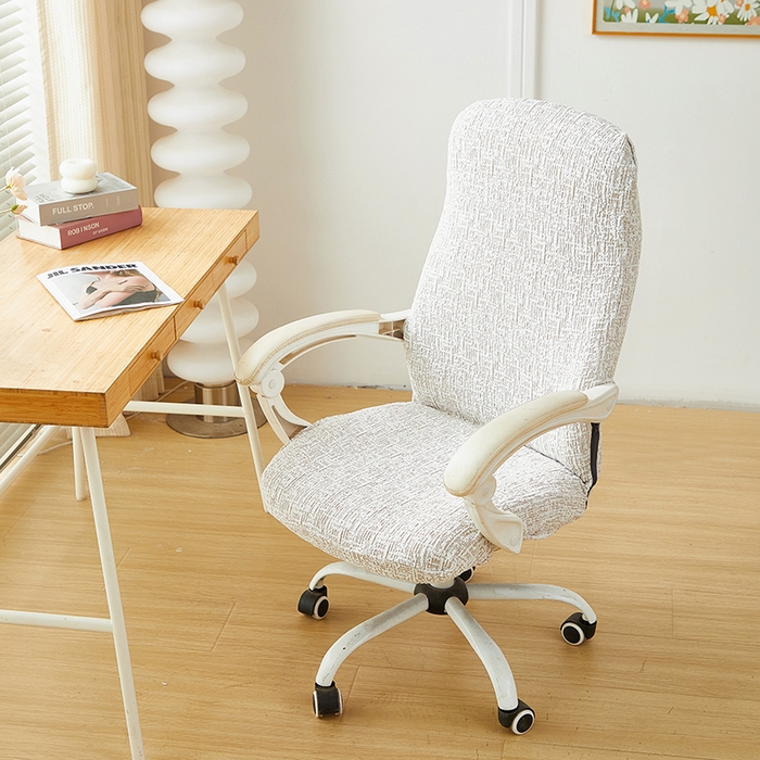 91家纺网 家纺一手货源 找家纺 丝绮鹿 2025新款竹节雪尼尔拉链款电脑椅套 竹节雪尼尔-温柔咖