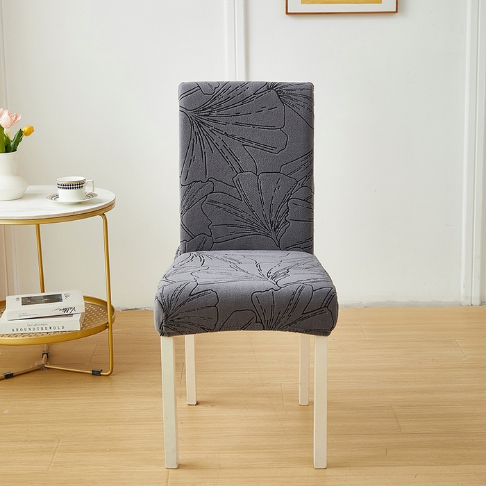 91家纺网 家纺一手货源 找家纺 丝绮鹿 2025新款银杏叶松紧款椅套 银杏叶-绅士灰