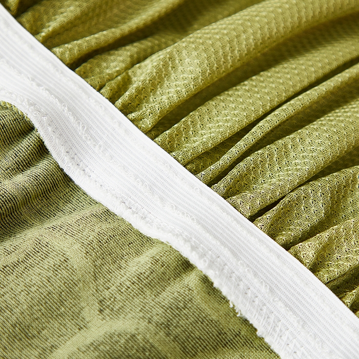 91家纺网 家纺一手货源 找家纺 丝绮鹿 2025新款银杏叶裙摆款椅套 银杏叶-橄榄绿