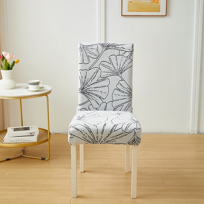 91家纺网 家纺一手货源 找家纺 丝绮鹿 2025新款银杏叶松紧款椅套 银杏叶-象牙白