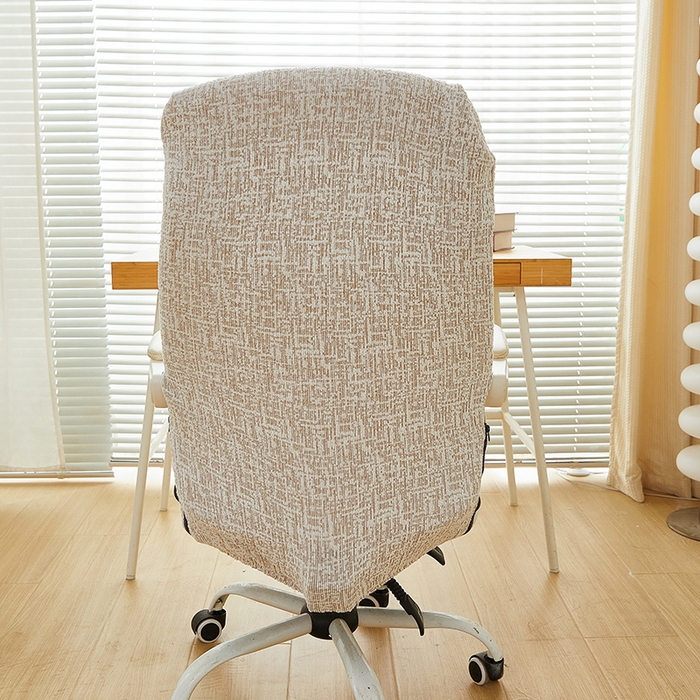 91家纺网 家纺一手货源 找家纺 丝绮鹿 2025新款竹节雪尼尔拉链款电脑椅套 竹节雪尼尔-温柔咖