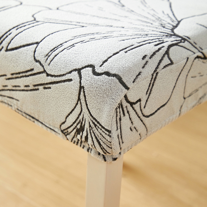 91家纺网 家纺一手货源 找家纺 丝绮鹿 2025新款银杏叶松紧款椅套 银杏叶-象牙白