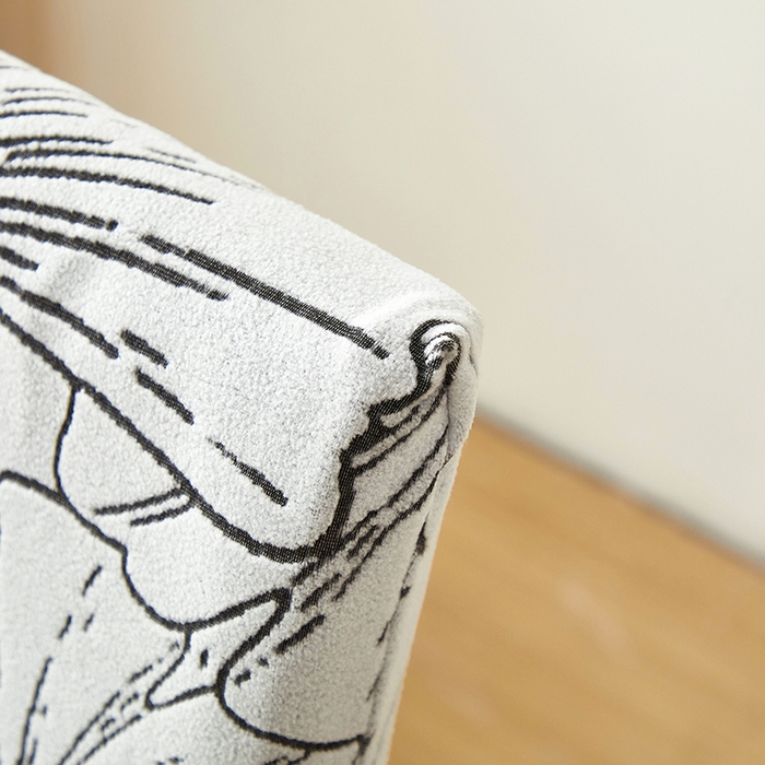 91家纺网 家纺一手货源 找家纺 丝绮鹿 2025新款银杏叶松紧款椅套 银杏叶-象牙白