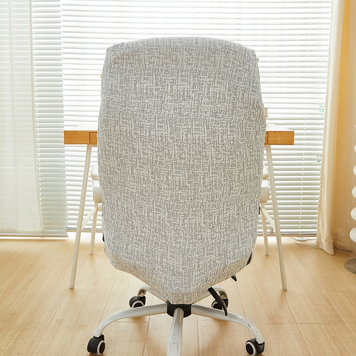 91家纺网 家纺一手货源 找家纺 丝绮鹿 2025新款竹节雪尼尔拉链款电脑椅套 竹节雪尼尔-月光浅灰