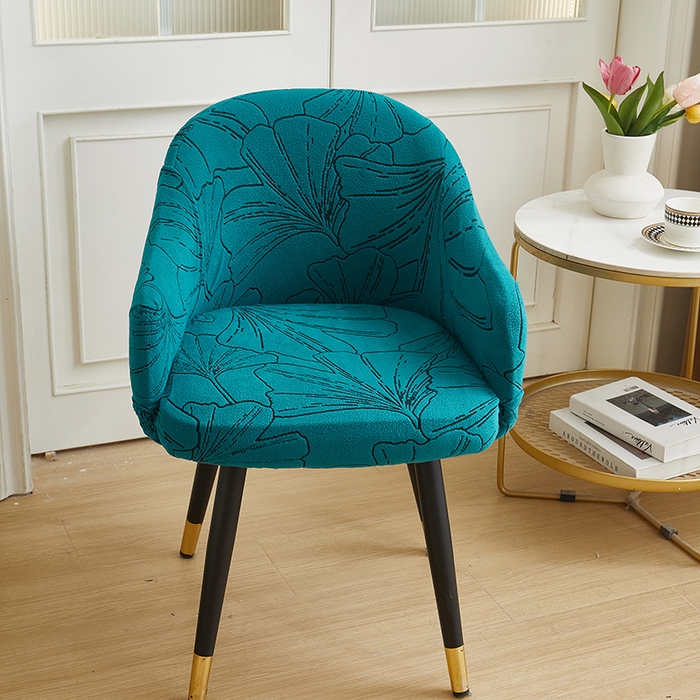 91家纺网 家纺一手货源 找家纺 丝绮鹿 2025新款银杏叶高扶手椅套 银杏叶-黛蓝