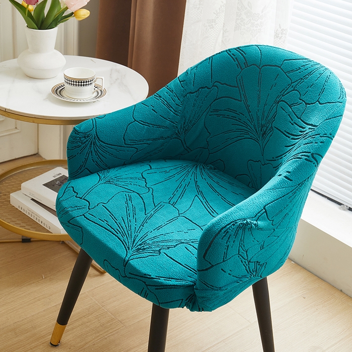 91家纺网 家纺一手货源 找家纺 丝绮鹿 2025新款银杏叶高扶手椅套 银杏叶-黛蓝