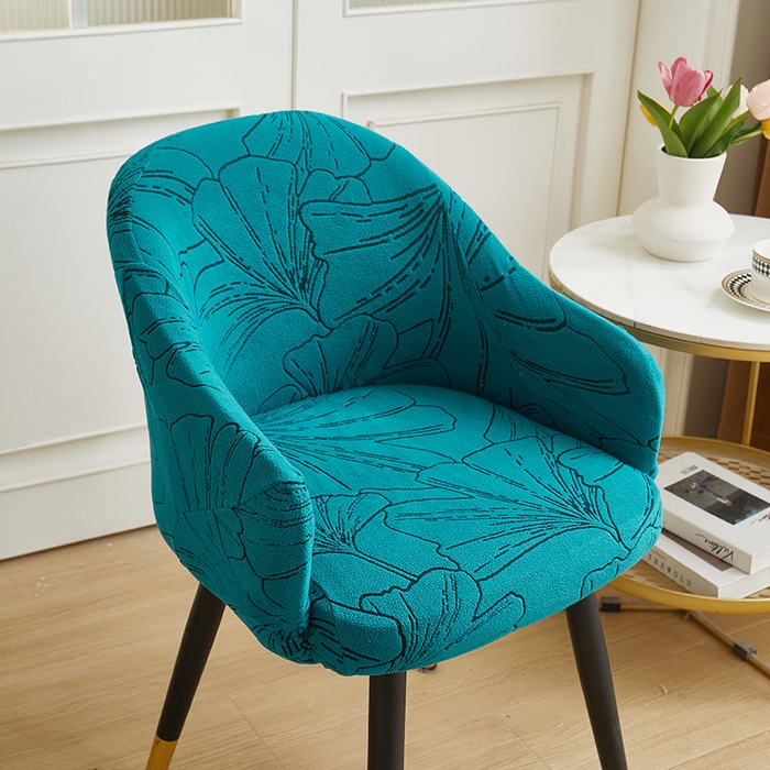 91家纺网 家纺一手货源 找家纺 丝绮鹿 2025新款银杏叶高扶手椅套 银杏叶-黛蓝