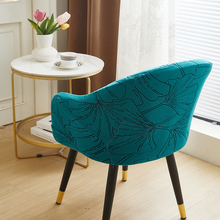 91家纺网 家纺一手货源 找家纺 丝绮鹿 2025新款银杏叶高扶手椅套 银杏叶-黛蓝