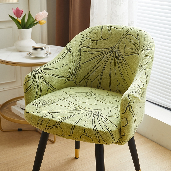 91家纺网 家纺一手货源 找家纺 丝绮鹿 2025新款银杏叶高扶手椅套 银杏叶-橄榄绿