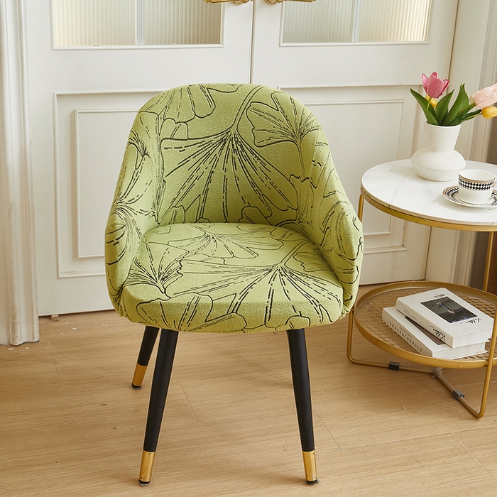 91家纺网 家纺一手货源 找家纺 丝绮鹿 2025新款银杏叶高扶手椅套 银杏叶-橄榄绿