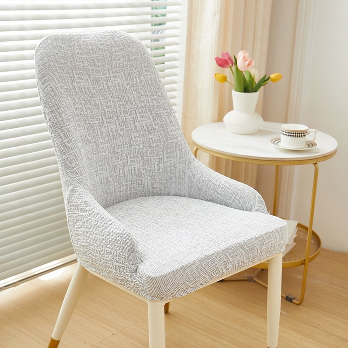 91家纺网 家纺一手货源 找家纺 丝绮鹿 2025新款竹节雪尼尔小扶手椅套 竹节雪尼尔-月光浅灰