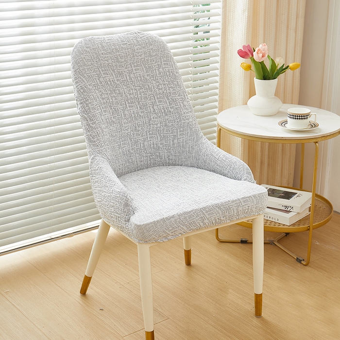 91家纺网 家纺一手货源 找家纺 丝绮鹿 2025新款竹节雪尼尔小扶手椅套 竹节雪尼尔-月光浅灰