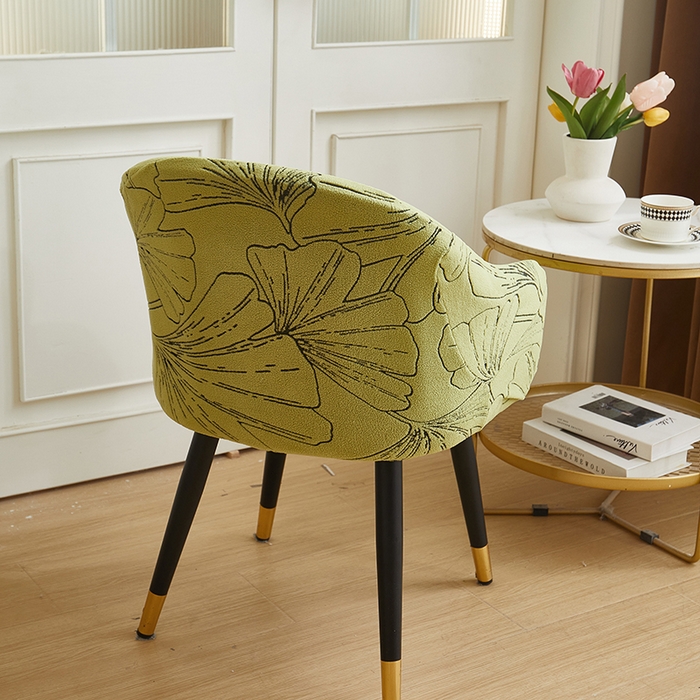 91家纺网 家纺一手货源 找家纺 丝绮鹿 2025新款银杏叶高扶手椅套 银杏叶-橄榄绿