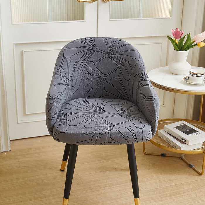 91家纺网 家纺一手货源 找家纺 丝绮鹿 2025新款银杏叶高扶手椅套 银杏叶-深灰