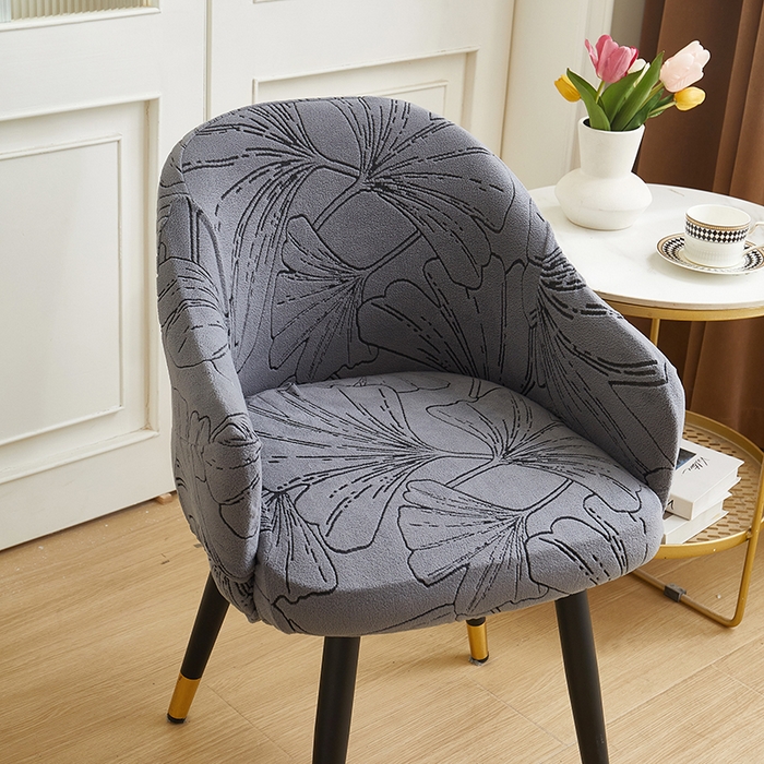 91家纺网 家纺一手货源 找家纺 丝绮鹿 2025新款银杏叶高扶手椅套 银杏叶-深灰