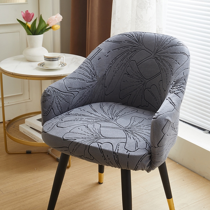91家纺网 家纺一手货源 找家纺 丝绮鹿 2025新款银杏叶高扶手椅套 银杏叶-深灰