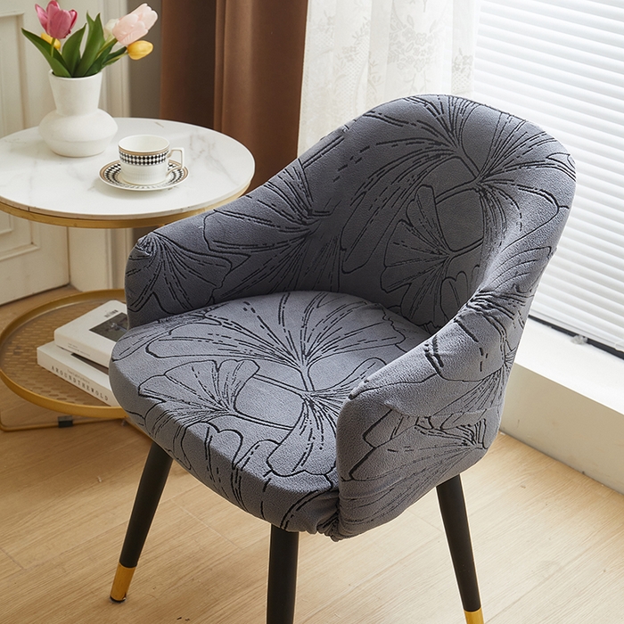 91家纺网 家纺一手货源 找家纺 丝绮鹿 2025新款银杏叶高扶手椅套 银杏叶-深灰
