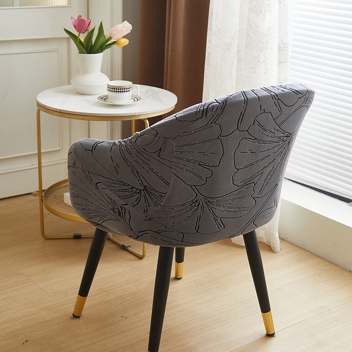 91家纺网 家纺一手货源 找家纺 丝绮鹿 2025新款银杏叶高扶手椅套 银杏叶-深灰