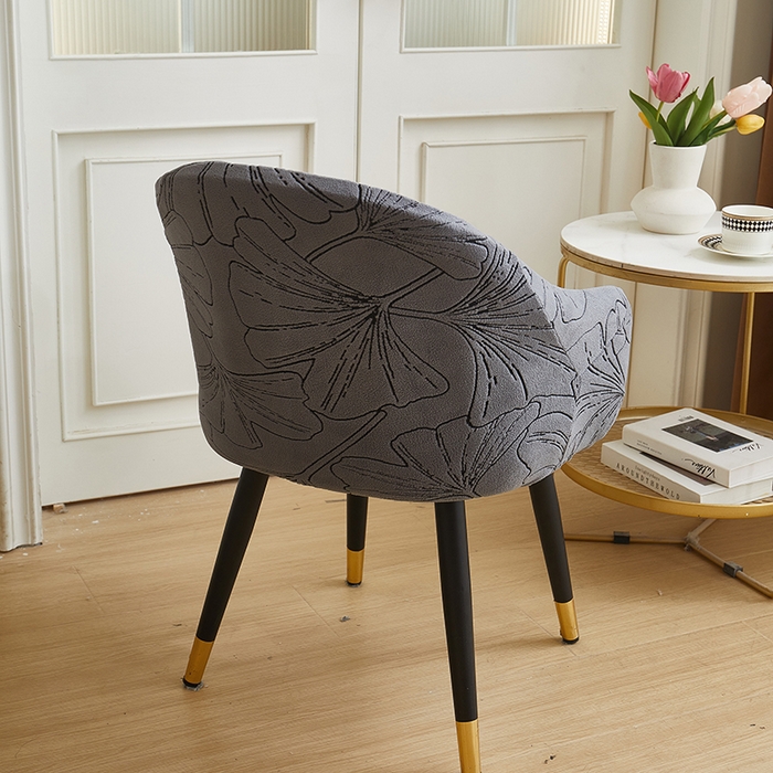 91家纺网 家纺一手货源 找家纺 丝绮鹿 2025新款银杏叶高扶手椅套 银杏叶-深灰