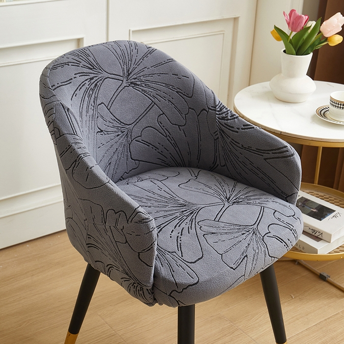 91家纺网 家纺一手货源 找家纺 丝绮鹿 2025新款银杏叶高扶手椅套 银杏叶-深灰