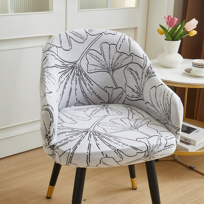 91家纺网 家纺一手货源 找家纺 丝绮鹿 2025新款银杏叶高扶手椅套 银杏叶-象牙白