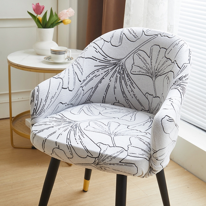 91家纺网 家纺一手货源 找家纺 丝绮鹿 2025新款银杏叶高扶手椅套 银杏叶-象牙白