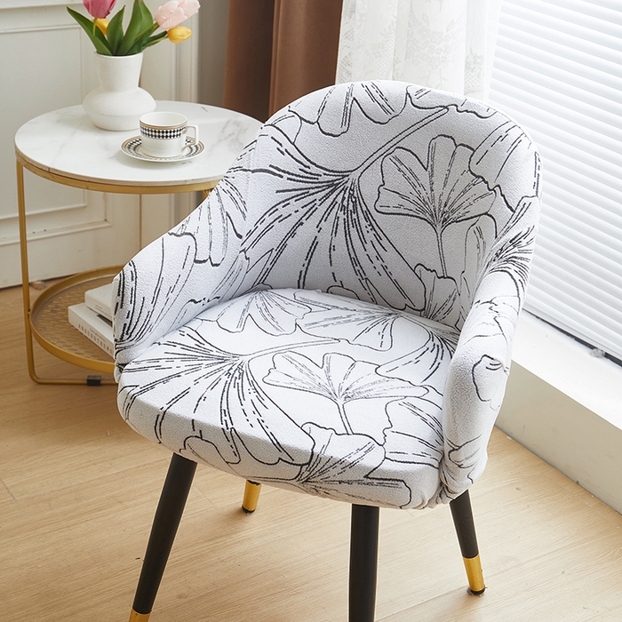 91家纺网 家纺一手货源 找家纺 丝绮鹿 2025新款银杏叶高扶手椅套 银杏叶-象牙白