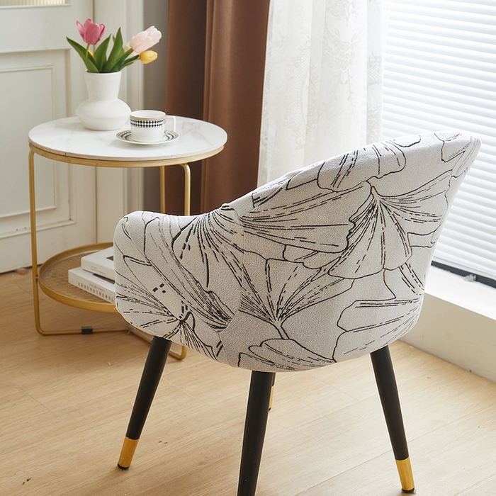 91家纺网 家纺一手货源 找家纺 丝绮鹿 2025新款银杏叶高扶手椅套 银杏叶-象牙白