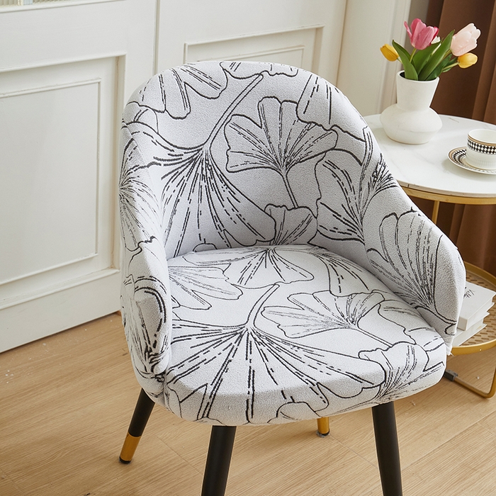 91家纺网 家纺一手货源 找家纺 丝绮鹿 2025新款银杏叶高扶手椅套 银杏叶-象牙白