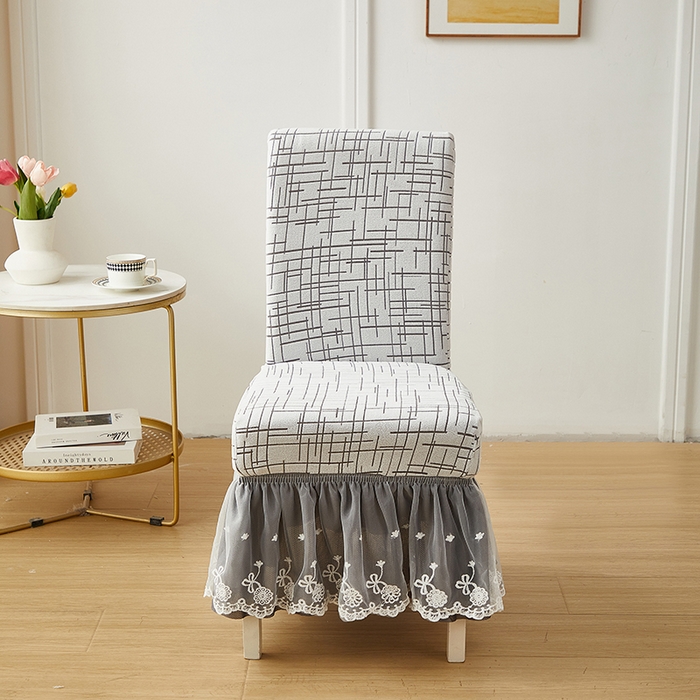 91家纺网 家纺一手货源 找家纺 丝绮鹿 2025新款极简裙摆款椅套 极简-灰