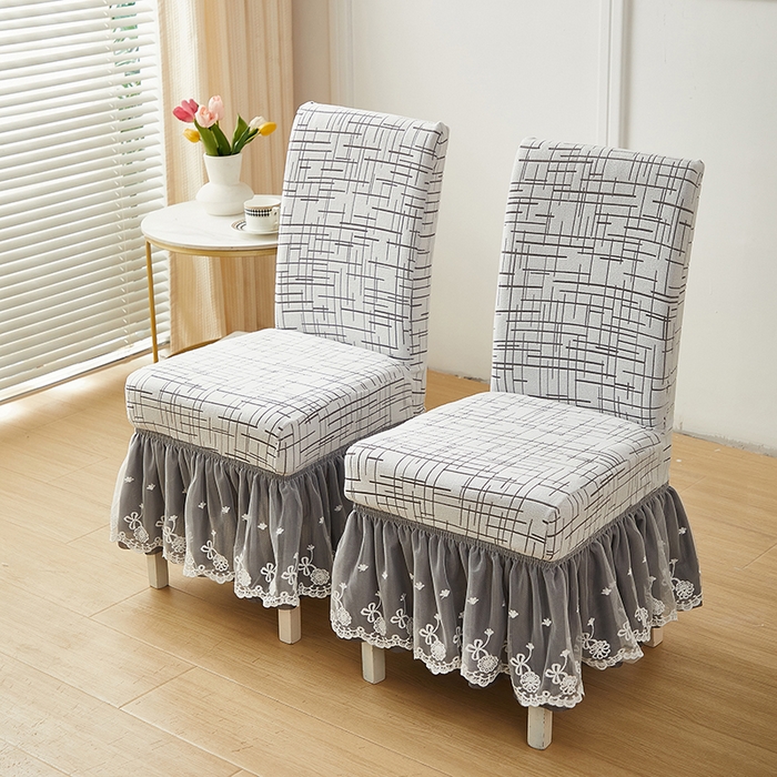 91家纺网 家纺一手货源 找家纺 丝绮鹿 2025新款极简裙摆款椅套 极简-灰