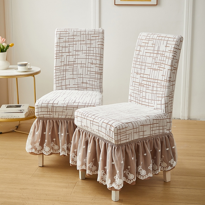 91家纺网 家纺一手货源 找家纺 丝绮鹿 2025新款极简裙摆款椅套 极简-咖