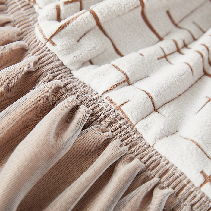 91家纺网 家纺一手货源 找家纺 丝绮鹿 2025新款极简裙摆款椅套 极简-咖