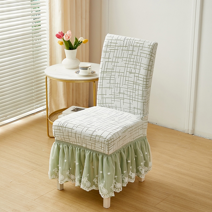 丝绮鹿 2025新款极简裙摆款椅套 极简-绿
