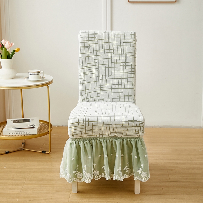 91家纺网 家纺一手货源 找家纺 丝绮鹿 2025新款极简裙摆款椅套 极简-绿