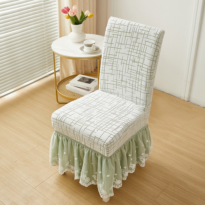 91家纺网 家纺一手货源 找家纺 丝绮鹿 2025新款极简裙摆款椅套 极简-绿