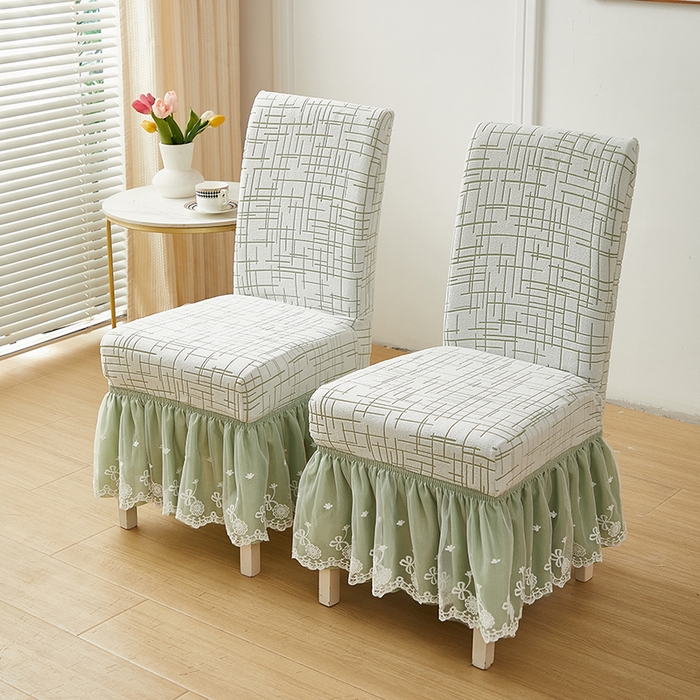 91家纺网 家纺一手货源 找家纺 丝绮鹿 2025新款极简裙摆款椅套 极简-绿