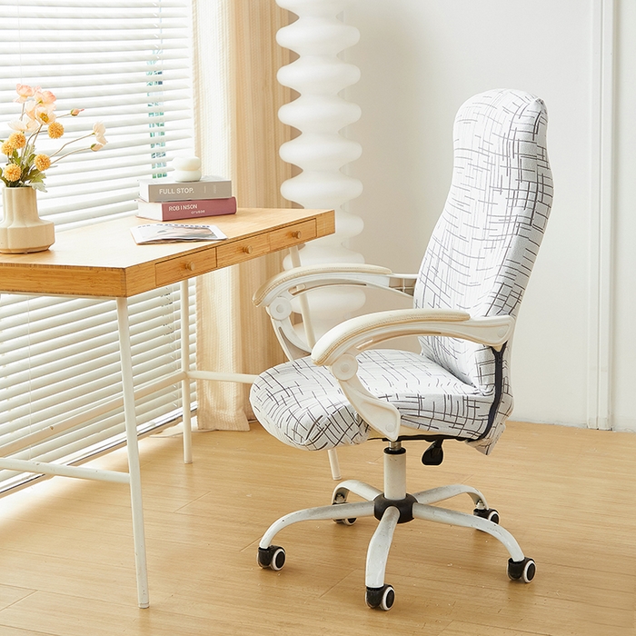 91家纺网 家纺一手货源 找家纺 丝绮鹿 2025新款极简拉链款办公电脑椅套 极简-灰