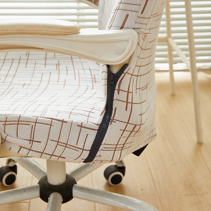 91家纺网 家纺一手货源 找家纺 丝绮鹿 2025新款极简拉链款办公电脑椅套 极简-咖