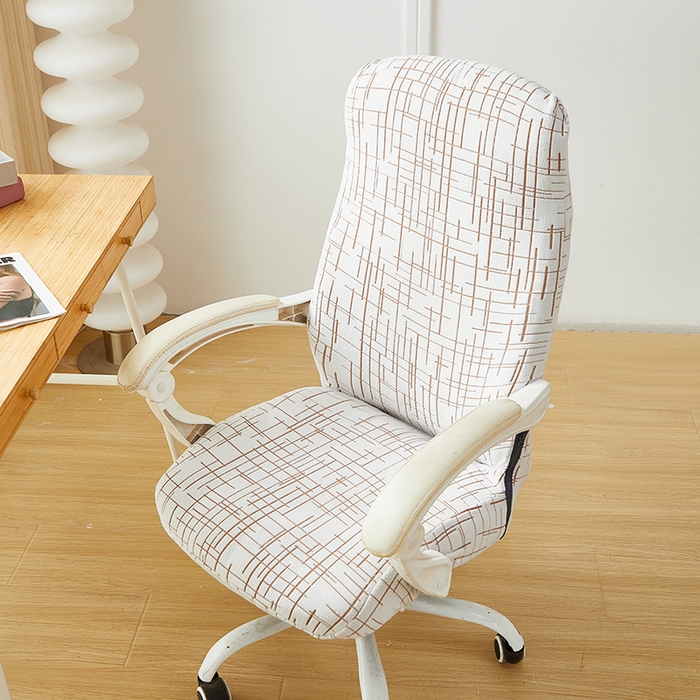 91家纺网 家纺一手货源 找家纺 丝绮鹿 2025新款极简拉链款办公电脑椅套 极简-咖