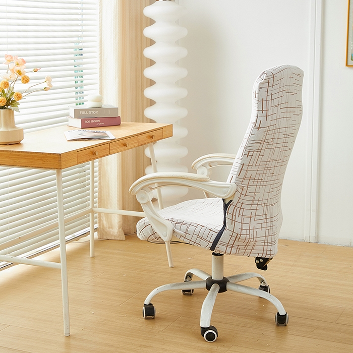 91家纺网 家纺一手货源 找家纺 丝绮鹿 2025新款极简拉链款办公电脑椅套 极简-咖