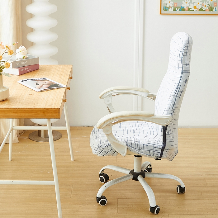 91家纺网 家纺一手货源 找家纺 丝绮鹿 2025新款极简拉链款办公电脑椅套 极简-蓝